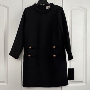 Tuckernuck Black Long Sleeve Dress with Gold Buttons. Size Medium.